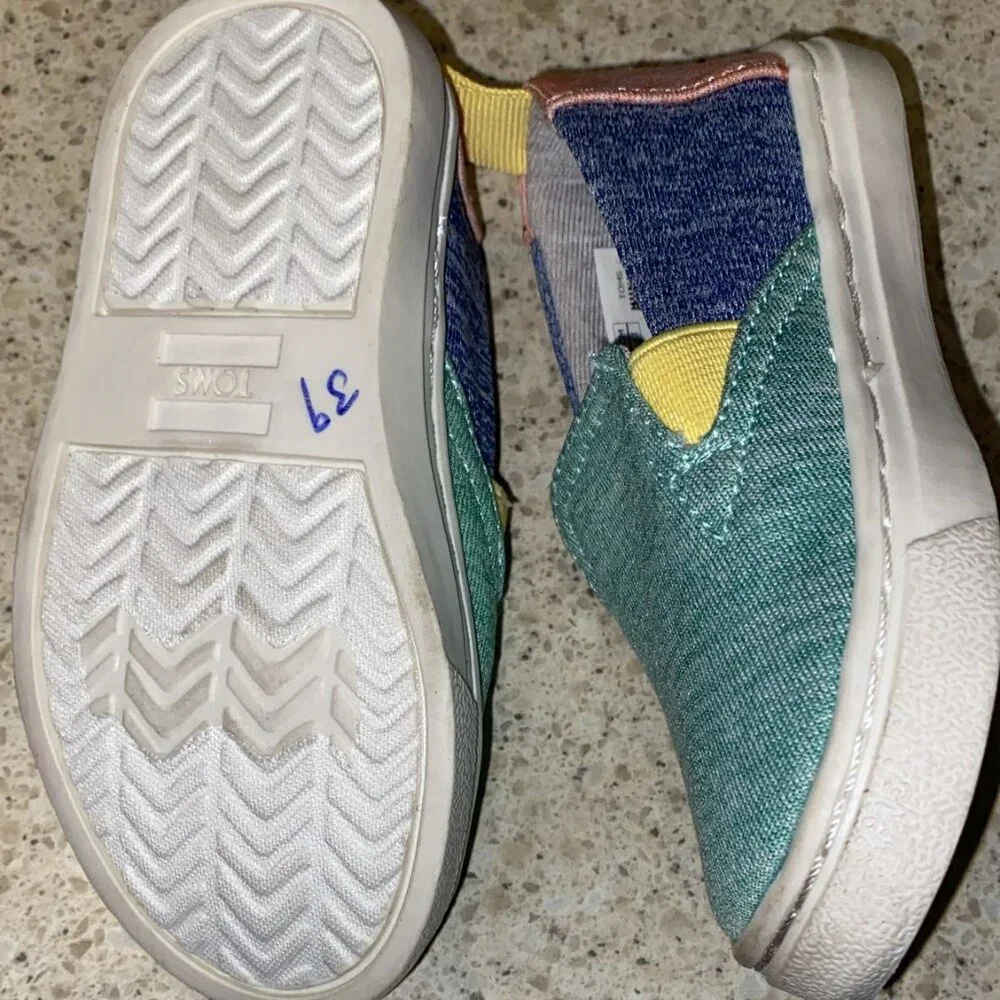 Toms Luca Mint Multi Repreve Melange Knit Shoes for Kids - Picture 5 of 7